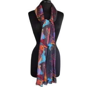 VIDA Multicolor Abstract Scarf Ultra Soft Modal Blanket Scarf Boho Wrap